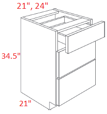 BMM654-VDB21 Broadway Driftwood Assembled Vanity Drawer Base cabinet