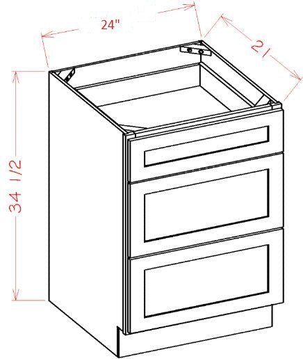 SM-SVA24D Sterling Smokey RTA Vanity Drawer Base cabinet
