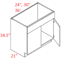 VTD-VSB24 Euro Dark Oak RTA Vanity Sink Base cabinet