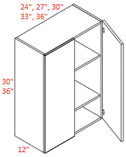 VTR-W3630 Euro Red Oak RTA 36x30 Wall Cabinet