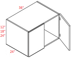 VTR-W361224 Euro Red Oak RTA 36x12x24 Wall Cabinet