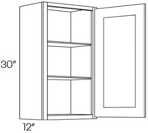 EB02-1230 Elegant Smokey Gray Assembled 12x30 Wall Cabinet
