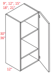 VTD-W1836 Euro Dark Oak RTA 18x36 Wall Cabinet
