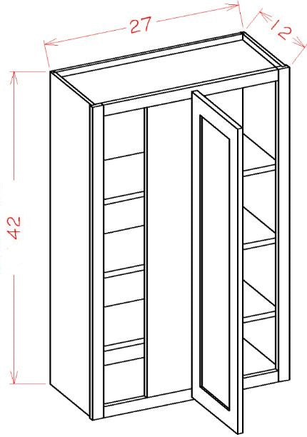 AUBR-WBC2742 Upton Brown Recessed Assembled Wall Blind Corner Cabinet