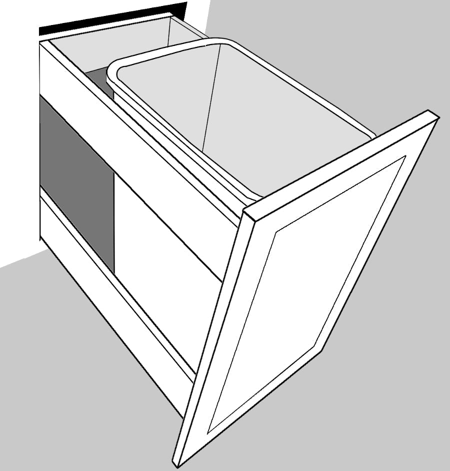 SO-B15TRASH Sterling White RTA 15" Soft Close Trash Base Cabinet