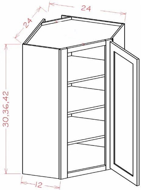 AL-WDC2442 Avalon RTA 24x42 Wall Diagonal Corner Cabinet