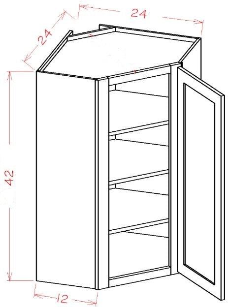 AAIR-WDC2442 Amesbury Ivory Shaker Assembled 24x42 Wall Diagonal Corner Cabinet