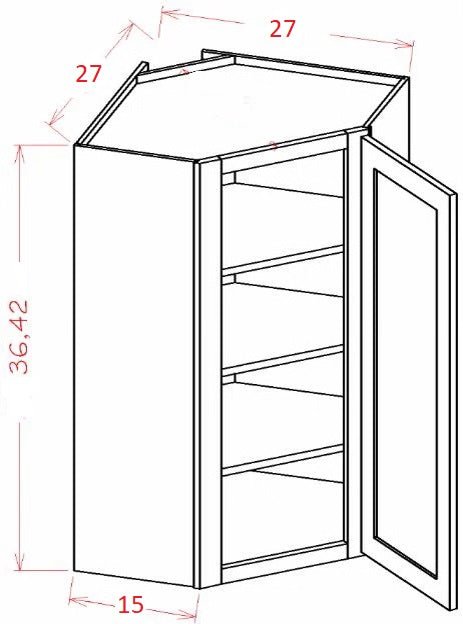 SO-WDC273615 Sterling White RTA 27x36 Wall Diagonal Corner Cabinet
