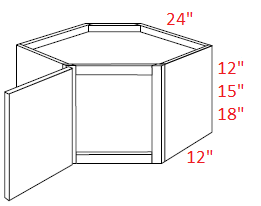 AKYM-WDC2412 Yarmouth Assembled 24x12 Wall Diagonal Corner Cabinet