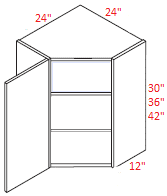 VTD-WDC2430 Euro Dark Oak RTA 24x30 Wall Diagonal Corner Cabinet