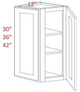 SO-WEC1242 Sterling White RTA Angle Wall Cabinet