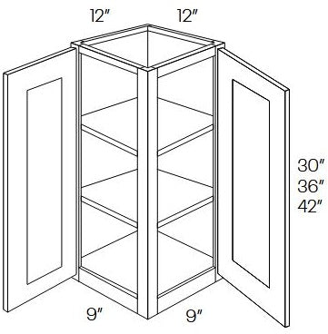 EB10-WECD1236 Elegant White Assembled Angle Wall Cabinet