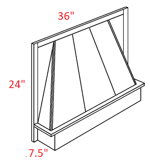 AKYM-WH36 Yarmouth Assembled Decorative Wood Hood