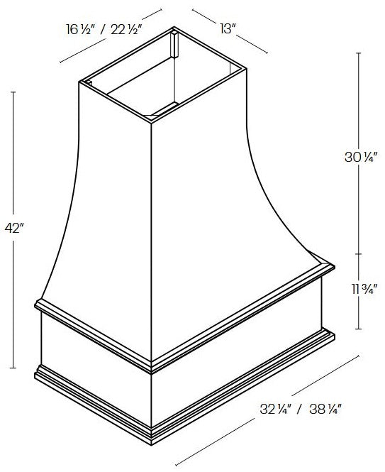 NB10-WHC30 Newport White Coved Wood Hood