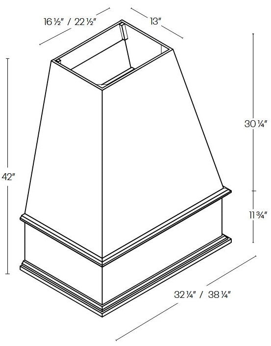 RB10-WHS36 Richmond White Sloped Wood Hood