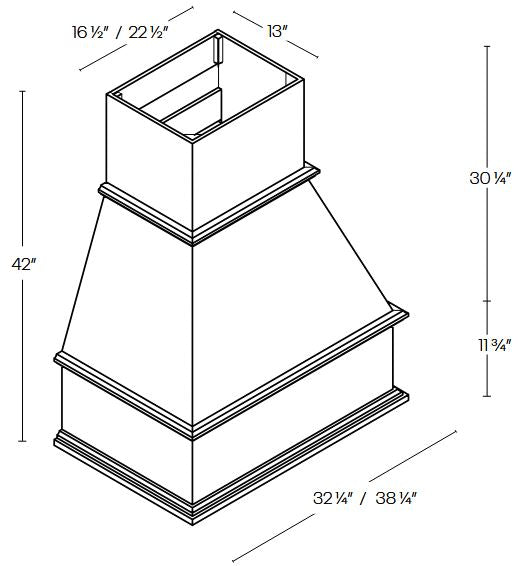 AL03-WHT30 Luxor Misty Grey Traditional Wood Hood