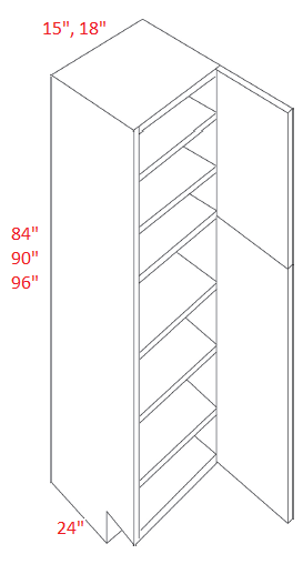 MU1-WP1584 Muratti 01 Frameless Pantry Cabinet – RTA Wood Cabinets