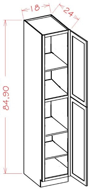 AMR-WP1884 Amesbury Mist Recessed RTA 18x84 Pantry Cabinet
