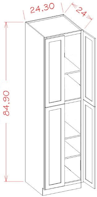 AUBR-WP2490B Upton Brown Recessed Assembled Pantry Cabinet