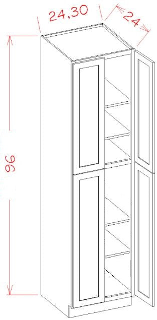 AKED-WP2496B Essex Driftwood Assembled 24x96 Pantry Cabinet