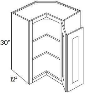 EB10-WSQ2430 Elegant White Assembled 24x30 Wall Corner Cabinet