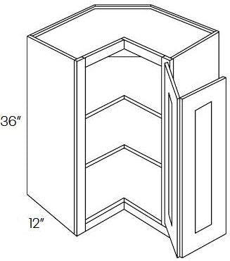 EB10-WSQ2436 Elegant White Assembled 24x36 Wall Corner Cabinet
