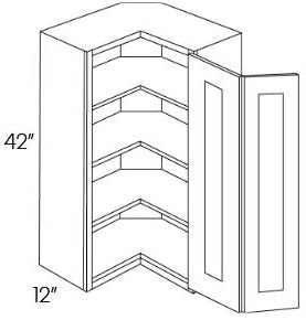 AL10-WSQ2442 Luxor White Assembled 24x42 Wall Corner Cabinet