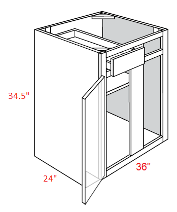 AL03-BLB39/42 Luxor Misty Grey RTA Corner Base Cabinet