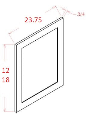 US-D2412 Horizon Unfinished RTA Wall Decorative End Panel