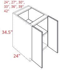 M41-B30-FH Polar Grey Assembled 30" Base Cabinet