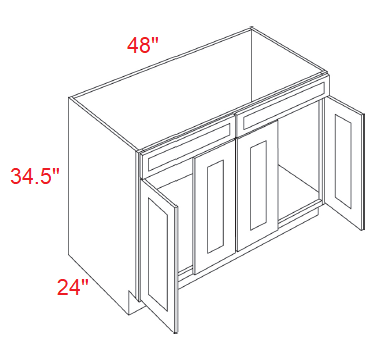 AL10-SB48 Luxor White RTA 48" Sink Base Cabinet