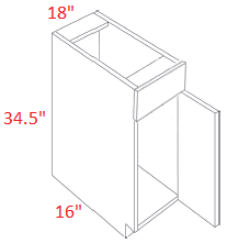 V10-V1816 Versailles White Assembled Vanity Sink Base cabinet