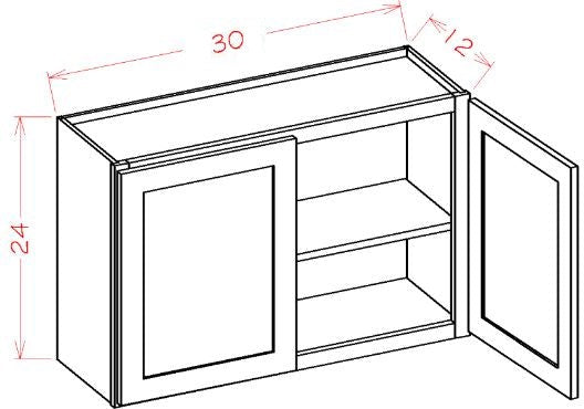 AKED-W3024B Essex Driftwood Assembled 30x24 Wall Cabinet