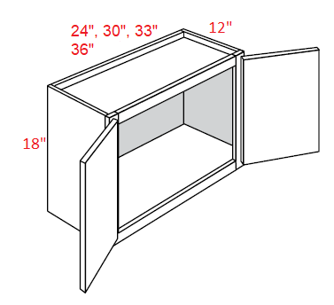 L10-2418 Luxor White RTA 24x18 Wall Cabinet