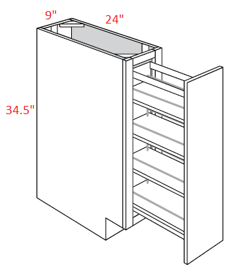 EB27-BSP9 Elegant Ocean Assembled 9" Spice Base Cabinet