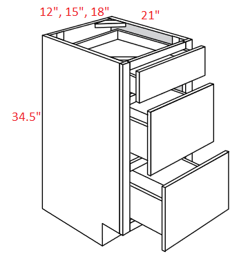 VTR-VDB1521 Trenton RTA Vanity Drawer Base cabinet