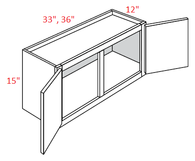UBR-W3315 Upton Brown Recessed RTA 33x15 Wall Cabinet