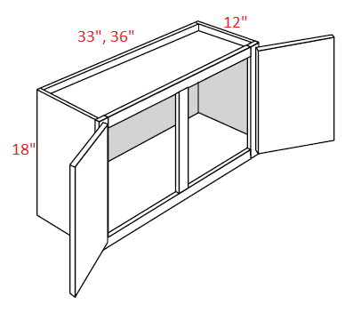 AW-W3318 Amesbury White RTA 33x18 Wall Cabinet