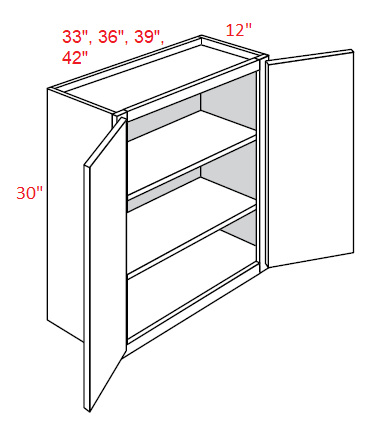 L10-3330 Luxor White RTA 33x30 Wall Cabinet