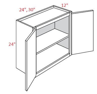 UB-W2424B Upton Brown RTA 24x24 Wall Cabinet