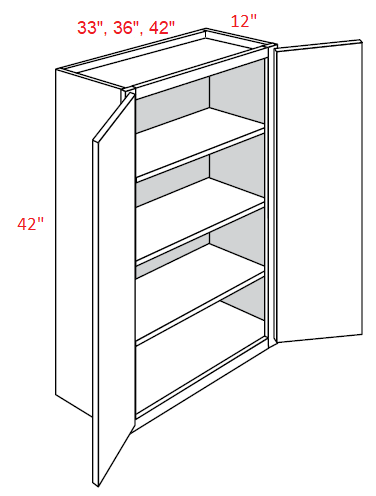 L10-3342 Luxor White RTA 33x42 Wall Cabinet