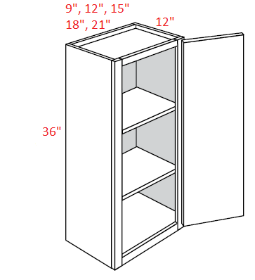 FB10-1236 Fashion White Assembled 12x36 Wall Cabinet