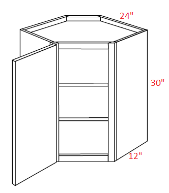 L02-CW2430 Luxor Smokey Gray RTA 24x30 Wall Diagonal Corner Cabinet