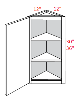 RB10-WEC1236 Richmond White Assembled Angle Wall Cabinet