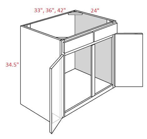 UB-SB33 Upton Brown RTA 33" Sink Base Cabinet