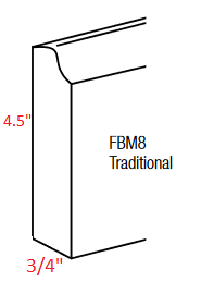 AW-FBM8-T Amesbury White RTA Furniture Base Molding Traditional