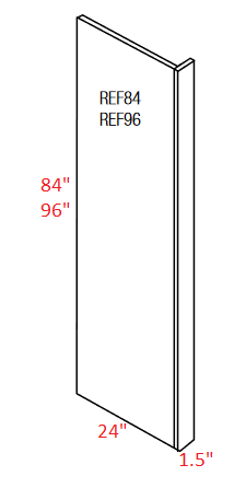 AWR-REF96 Amesbury White Shaker RTA Refrigerator Panel