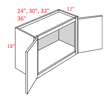 FB10-3318 Fashion White Assembled 33x18 Wall Cabinet