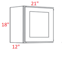 L03-2118 Luxor Misty Grey Assembled 21x18 Wall Cabinet