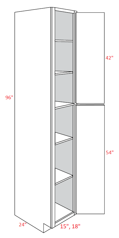 FB10-UC1824X96 Fashion White Assembled 18x96 Pantry Cabinet